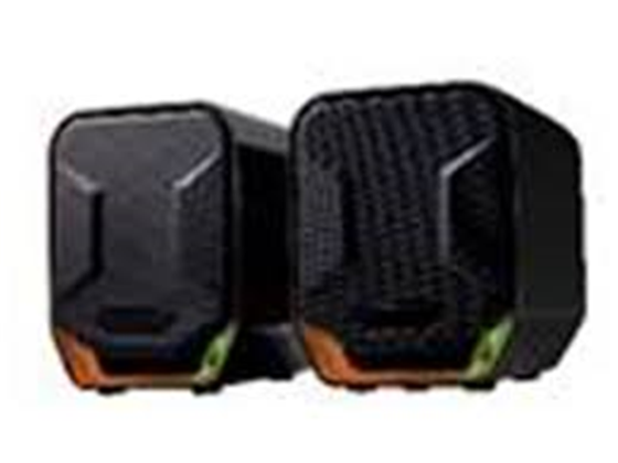 BOCINA USB MYO MINI-USB 2.0, 3.5MM CONEXIÓN DE AUDIO, CONTROL DE VOLUMEN, LUCES LED DE COLORES, COLOR NEGRO.
