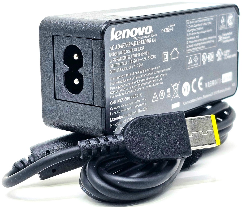 CARGADOR LENOVO CUADRADO ORIG 45/65WA