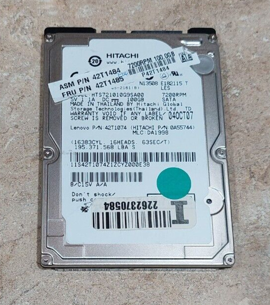 DISCO DURO 100 HDD LAPTOPS