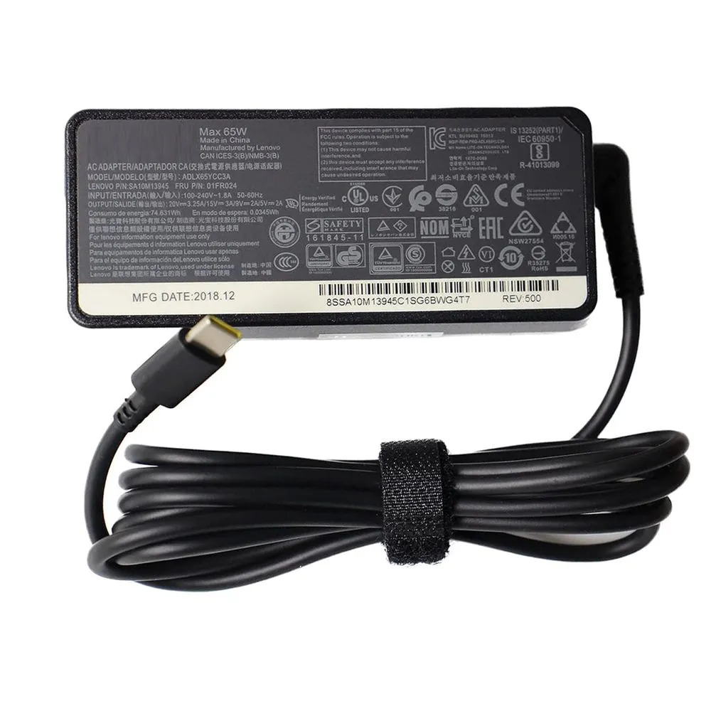 CARGADOR LENOVO TIPO C ORIG 65/45W