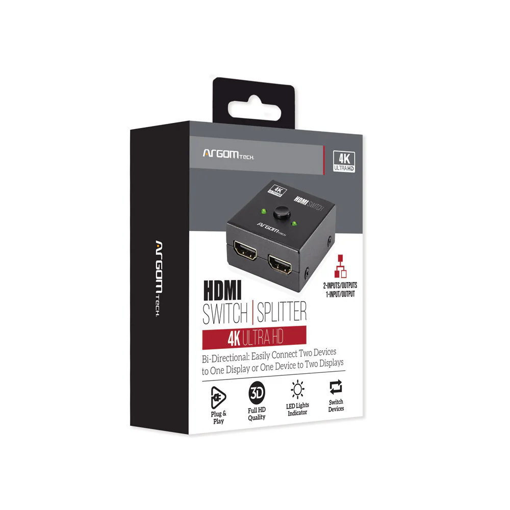 ARGOMTECH 2-IN-1 BI-DIRECTIONAL HDMI SPLITTER AND SWITCH