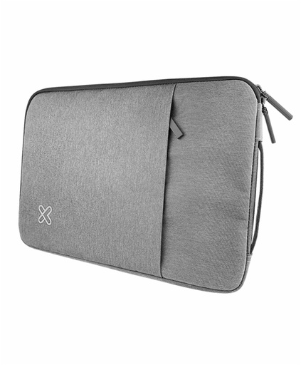 [KNS-420SV] KNS-420SV - BULTO DE NOTEBOOK KLIPX SQUAREPRO,  TIPO SLEVE 15.6" SILVER, ACOLCHADO, CON BOLSILLO  Y AGARRADERA