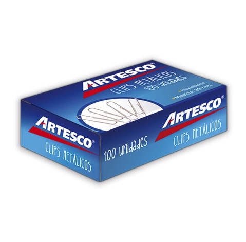 ARTESCO CAJA CLIPS METALICOS 100PCS