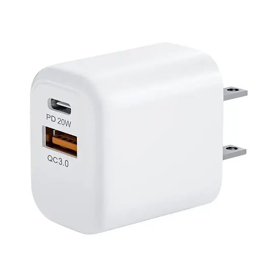 CARGADOR DE PARDE DUAL USB 3.0+TIPO C 20W